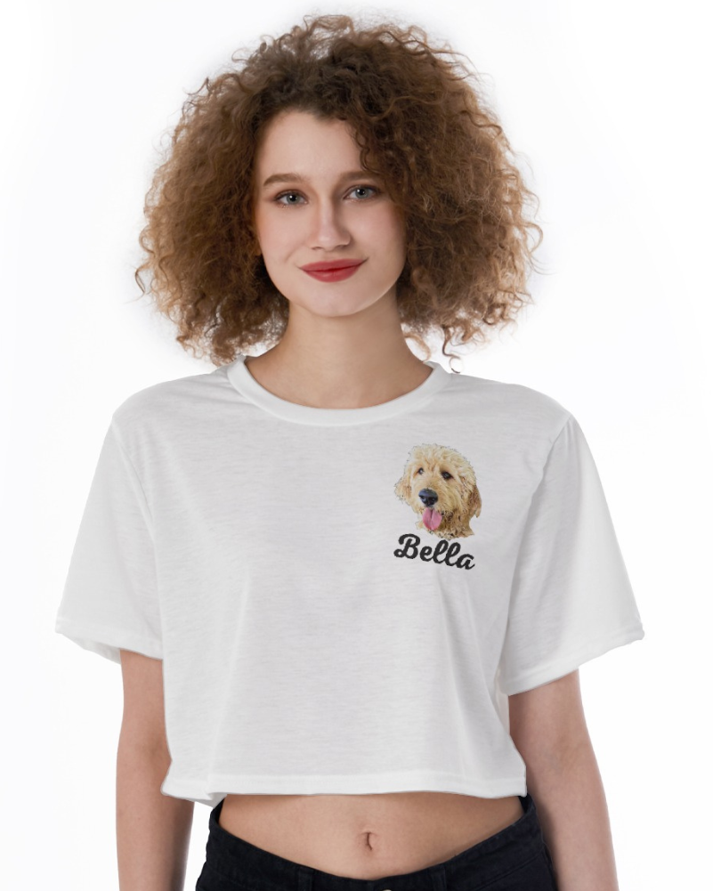 Women s Custom Dog Photo Crop Top