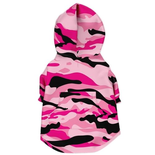 Pink Camo Dog Hoodie Doggieo